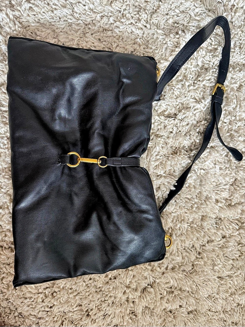 Black Faux Leather Crossbody Bag Like New